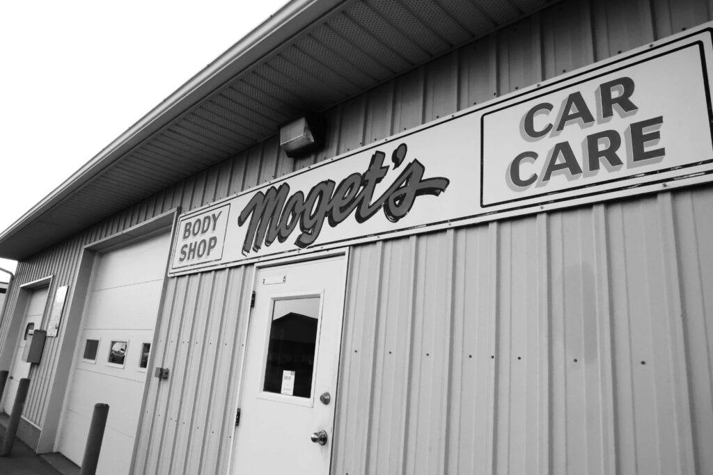 A Close up on the building at Moget's car care