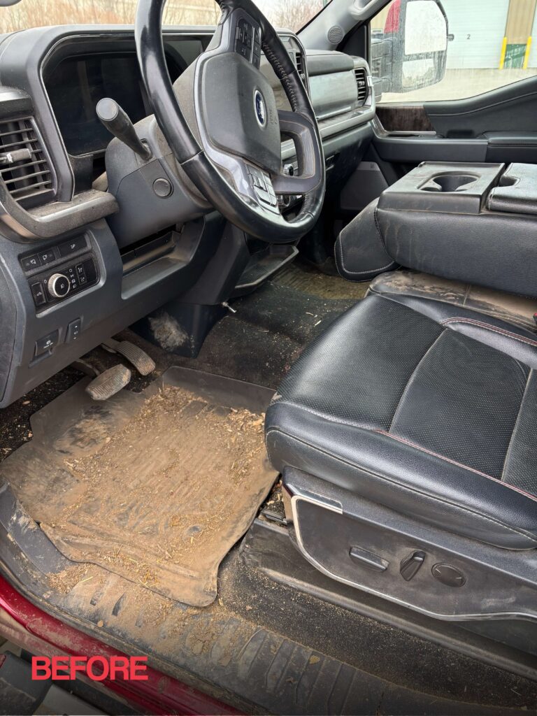 A truck before cleaning